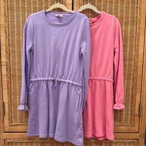 J.Crew 10 Girls Pink & Lavender Sweatshirt Dresses